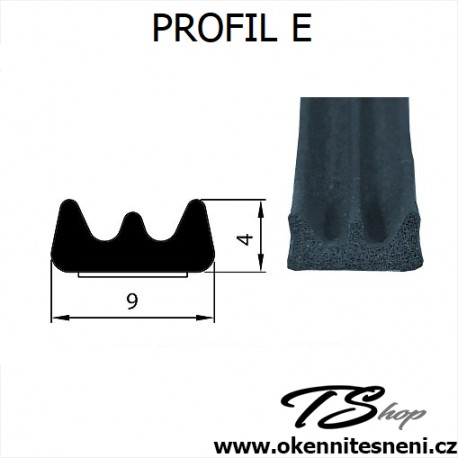 Samolepicí těsnění Profil E Černá 150mb